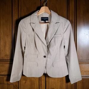 Banana Republic Factory Women's 4P Petite Beige Wool Blend One Button Blazer
